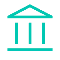 Government building icon in green