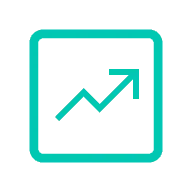 Chart data icon in green