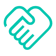 Handshake icon in green