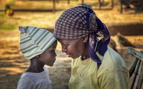 Grandmother and child